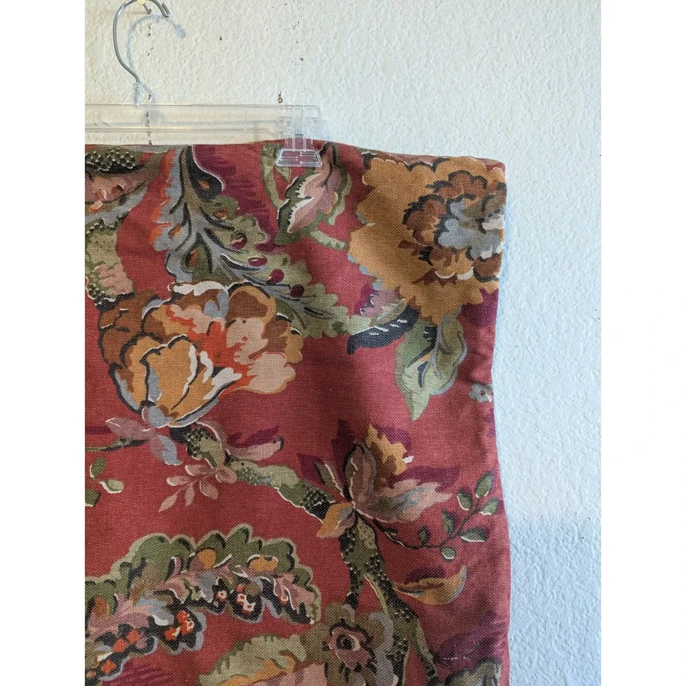 Pottery Barn Vanessa Floral Pillow Cover Red Sage Green 24x24 Square Euro Sham